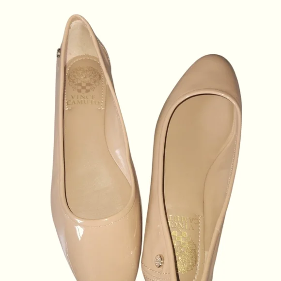 Vince Camuto Minndy Patent Leather Elegant Beige Women's Ballet Flats Sz 6 1/2 M - Picture 8 of 11
